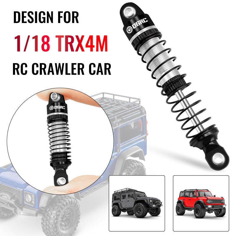 OGUNKE OGRC 59mm Shocks Absorber Oil Threaded Damper Threaded Shock Absorber for TRX4M 1/18 RC Crawler Upgrade Parts (Black Silver) - Image 4